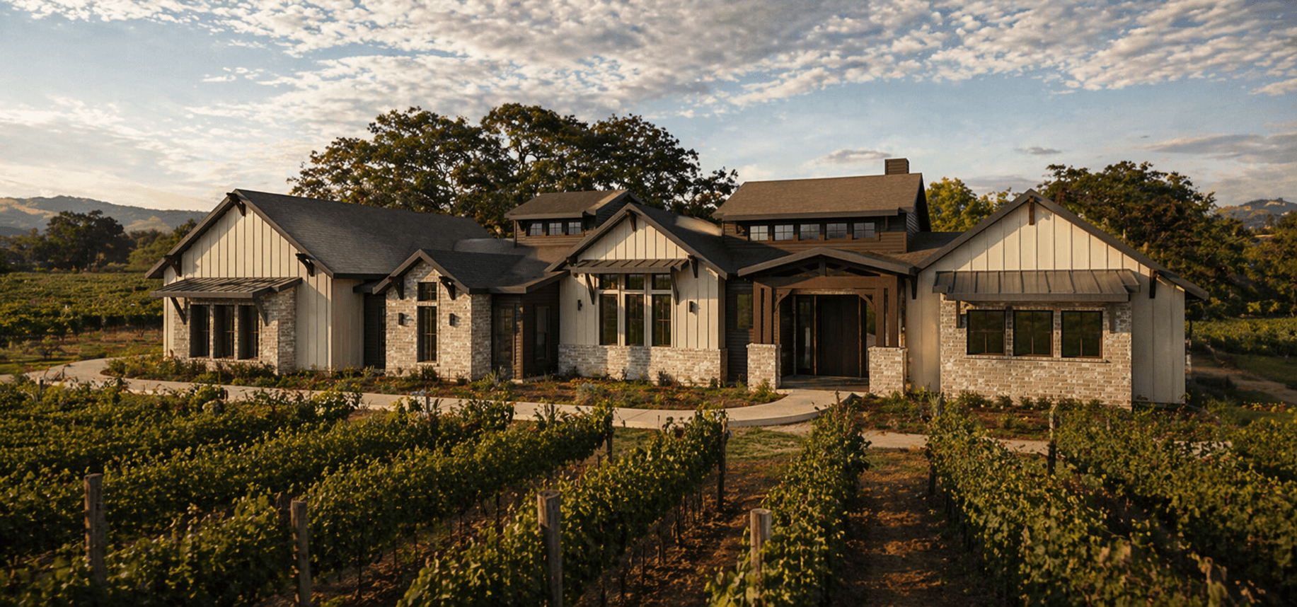 The Sangiovese - Hill Country residence with porches and vineyard frontage