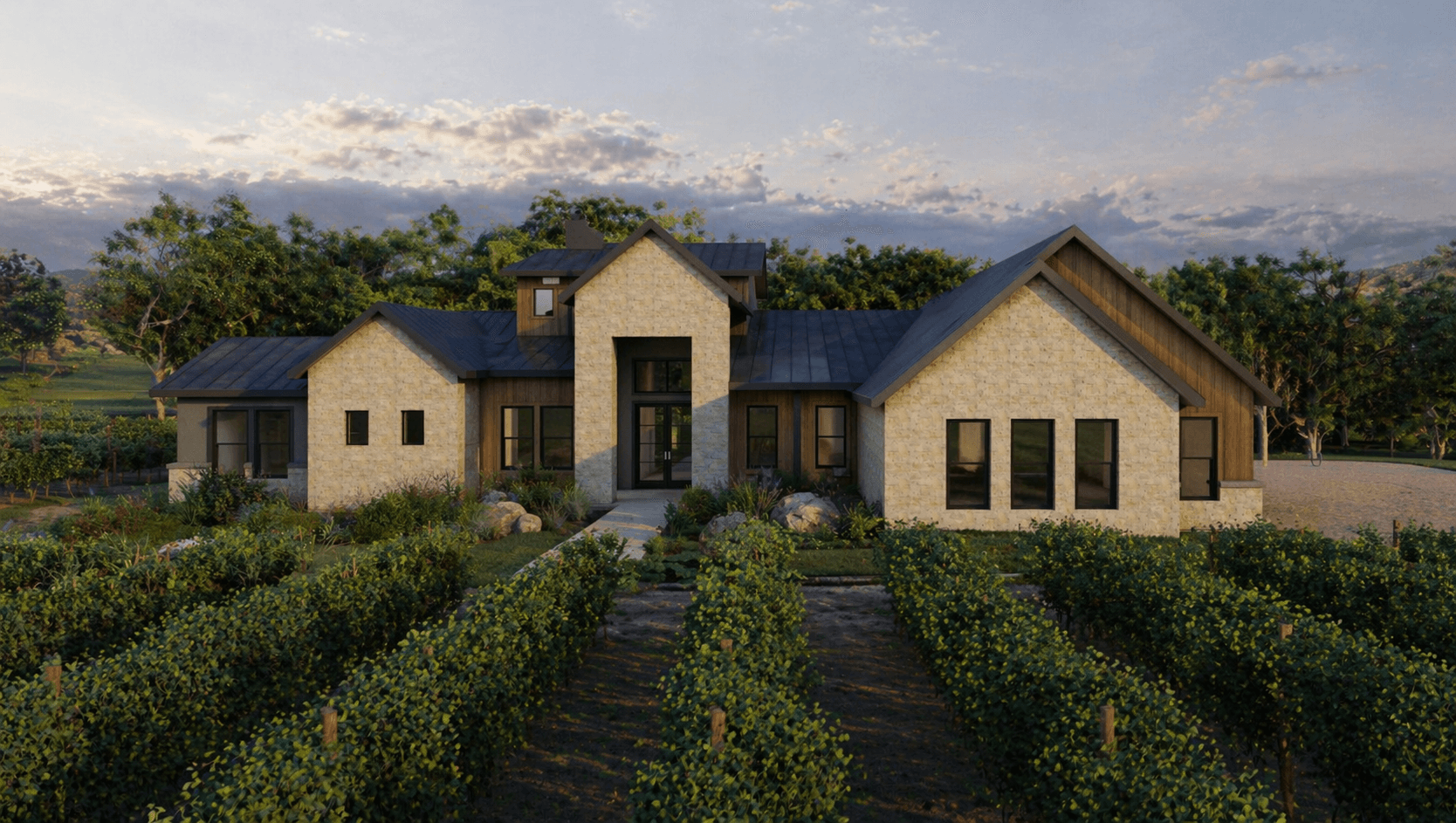The Syrah - refined Hill Country residence with stone facade